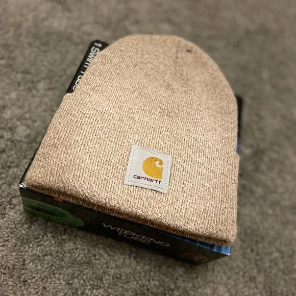 Carhartt Beige Knit Beanie - Picture 1 of 4
